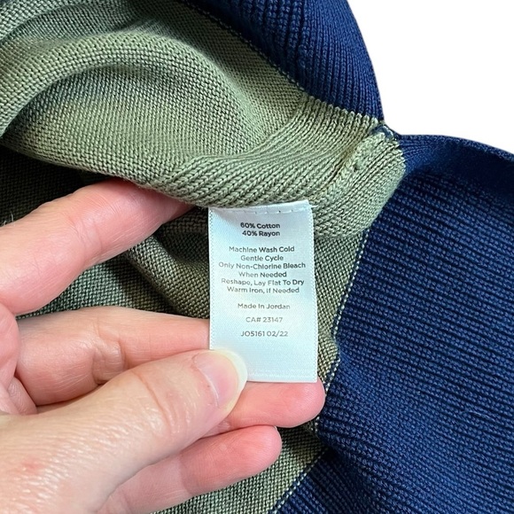 Talbots Olive Green Cardigan with Yellow and Blue Accents Sz XL Petite - Picture 4 of 7